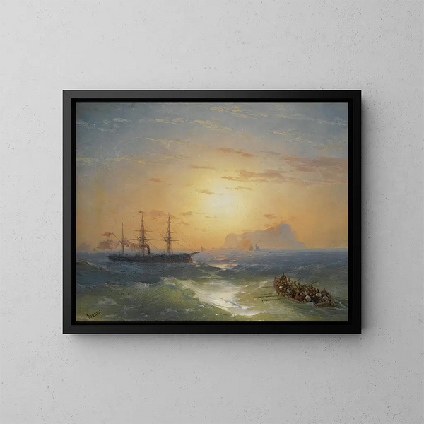 Embarquement pour Ischia - Ivan Konstantinovich Aivazovsky — kehystetty taideteos seinällä