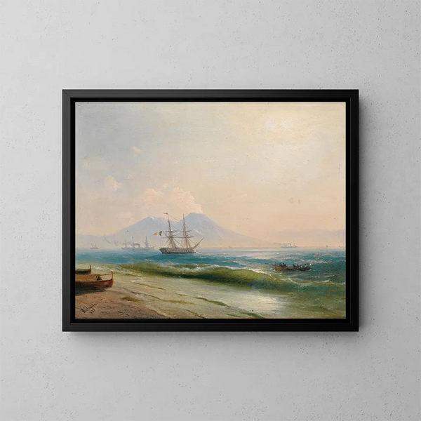 Näkymä Vesuvius-vuoresta - Ivan Konstantinovich Aivazovsky — kehystetty taideteos seinällä