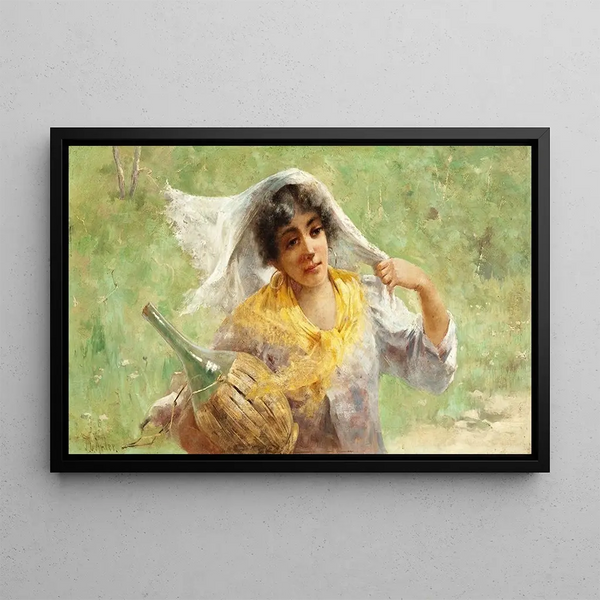 J Charles Arter - Peasant Woman with Chianti Bottle.webp