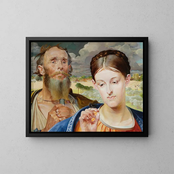 Musiikkimaalauksen, triptykin vasen siipi - Jacek Malczewski — kehystetty taideteos seinällä