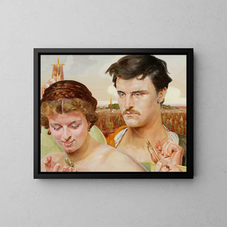 Musiikki, triptykin oikea siipi - Jacek Malczewski — kehystetty taideteos seinällä