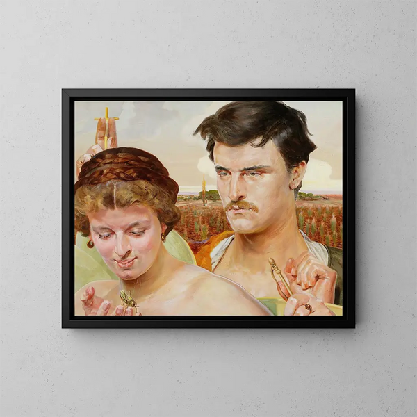 Musiikki, triptykin oikea siipi - Jacek Malczewski — kehystetty taideteos seinällä