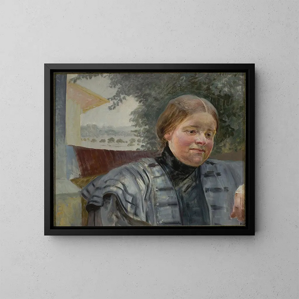 Hélène-sisaren muotokuva - Jacek Malczewski — kehystetty taideteos seinällä