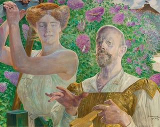 Autoportrait avec muse et buddléia - Jacek Malczewski — näkymä teoksesta