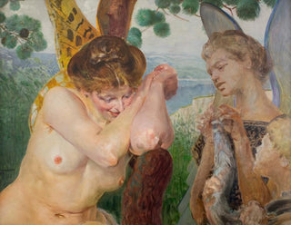 Tobias et une harpie - Jacek Malczewski — näkymä teoksesta