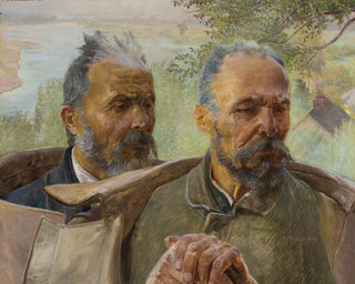 Kaksi vanhojen miesten päitä - Jacek Malczewski — näkymä teoksesta