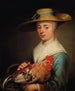 Nuori nainen hattu oljista ja kana ja munakori kädessään - Jacob Gerritsz. Cuyp — näkymä teoksesta