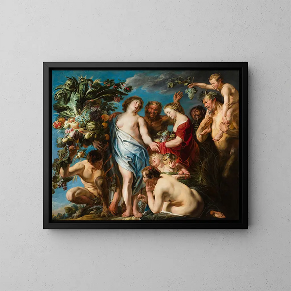 Yksi hedelmällisyyden allegoria - Jacob Jordaens — kehystetty taideteos seinällä