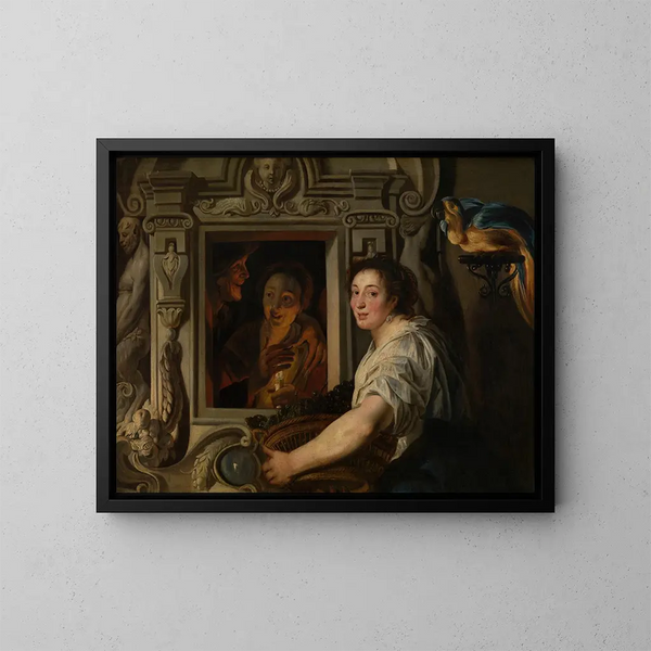 Le Vendeur de fruits - Jacob Jordaens — kehystetty taideteos seinällä