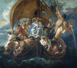 La Sainte Famille avec divers personnages et animaux dans une barque - Jacob Jordaens — näkymä teoksesta