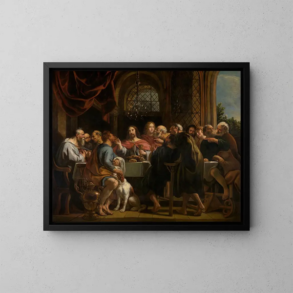 Le Dernier Souper - Jacob Jordaens — kehystetty taideteos seinällä