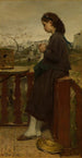 Neulova tyttö Montmartre'n parvekkeella - Jacob Maris — näkymä teoksesta