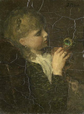 Jacob Maris - Girl with a Peacock Feather.webp