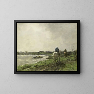 Chemin de halage - Jacob Maris — kehystetty taideteos seinällä
