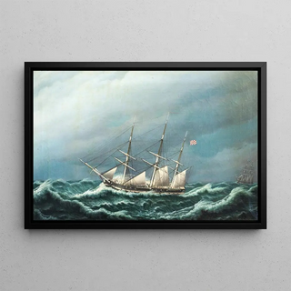 Jacob Petersen - To danske fregatter i en storm signalerer med hinanden.webp