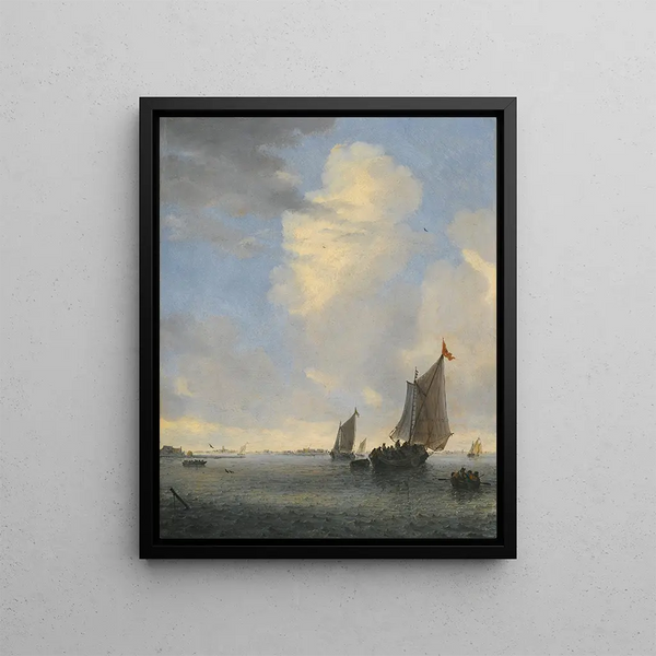 Jacob Salomonsz van Ruysdael - Wijdschip And Other Small Dutch Vessels At The Mouth Of An Estuary.webp