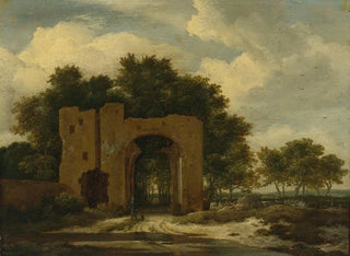 Jacob van Ruisdael - A Ruined Castle Gateway Possibly The Archway Of Huis Ter Kleef.webp