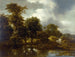 Metsäinen maisema lammikolla - Jacob van Ruisdael — näkymä teoksesta