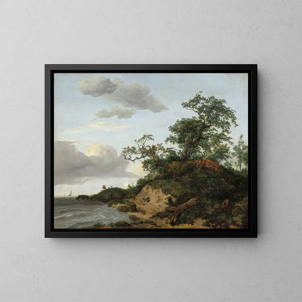 Dunes au bord de la mer - Jacob van Ruisdael — kehystetty taideteos seinällä