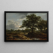 Maisemamaalaus kaukaa kylästä - Jacob van Ruisdael — kehystetty taideteos seinällä