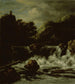 vuoristomaisemasta vesiputouksen kanssa - Jacob van Ruisdael — näkymä teoksesta