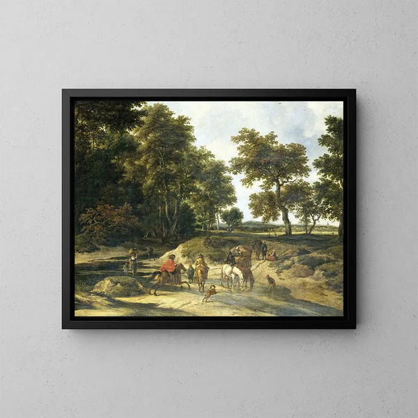 Le gué - Jacob van Ruisdael — kehystetty taideteos seinällä