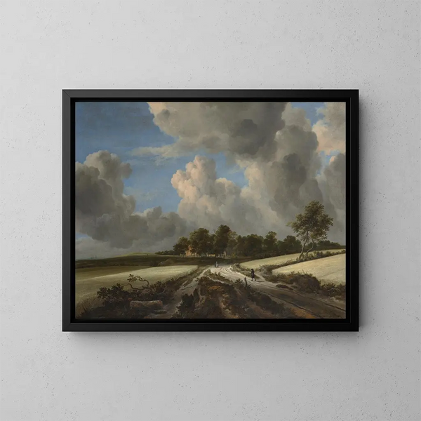 Viljapelto - Jacob van Ruisdael — kehystetty taideteos seinällä