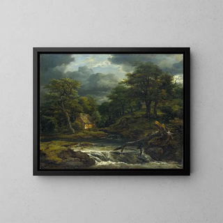 Jacob van Ruisdael - Wooded Landscape with Waterfall and Approaching Storm.webp