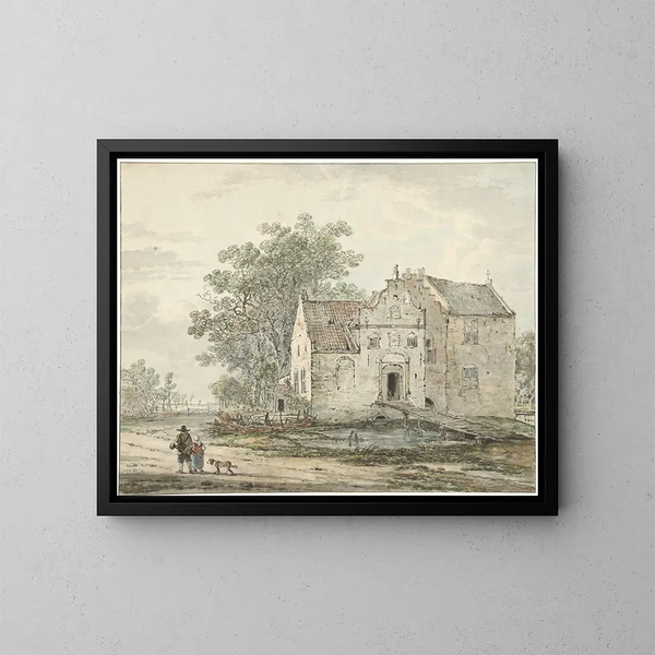 Château d'IJzendoorn dans la Betuwe - Jacob van Strij — kehystetty taideteos seinällä