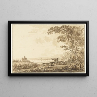Jacob van Strij - Rivierlandschap met rustend vee.webp