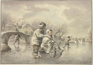 Jacob van Strij - Winterlandschaft mit Schlittschuhlufern.webp