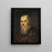 Muotokuva punaisessa takissa olevasta miehestä - Jacopo Tintoretto — kehystetty taideteos seinällä