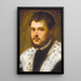 Nuori mies parralla - Jacopo Tintoretto — kehystetty taideteos seinällä