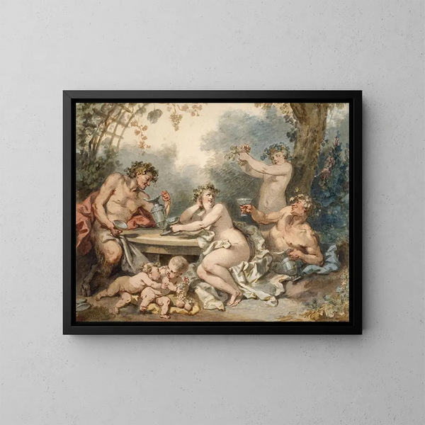 Nymphe et faune - Jacques-Philippe Caresme — kehystetty taideteos seinällä