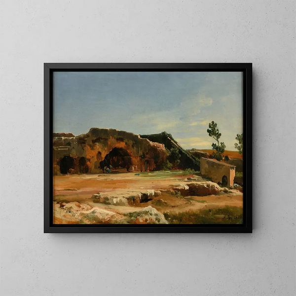 Grotte des Nymphes à Syracuse - Jacques-Raymond Brascassat — kehystetty taideteos seinällä