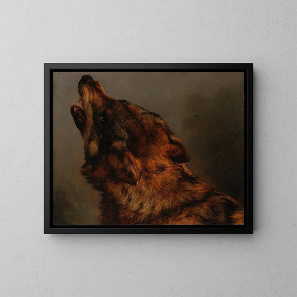 Tête de loup - Jacques-Raymond Brascassat — kehystetty taideteos seinällä