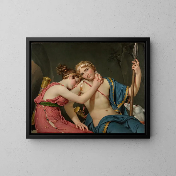 Le départ de Télémaque ja d'Eucharis - Jacques Louis David — kehystetty taideteos seinällä