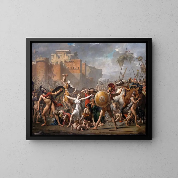 L'Intervention des Sabines - Jacques Louis David — kehystetty taideteos seinällä