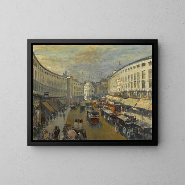Regent Street Lontoossa - Jacques-Émile Blanche — kehystetty taideteos seinällä