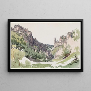 Jakob Alt - A Seated Man Contemplating a Sunlit Mountain Valley.webp