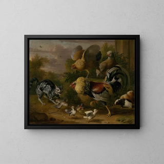 Jakob Bogdani - A cat among roosters.webp