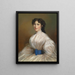 Portrait d'une dame en robe blanche - Jakob Franz Nitschner — kehystetty taideteos seinällä