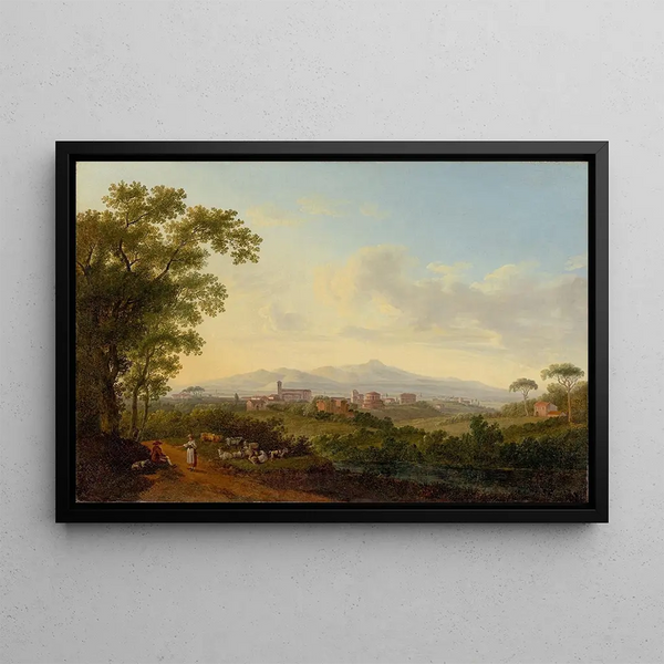 Jakob Philipp Hackert - Blick auf die Kirchen S Agnese fuori le mura und S Costanza in Rom.webp