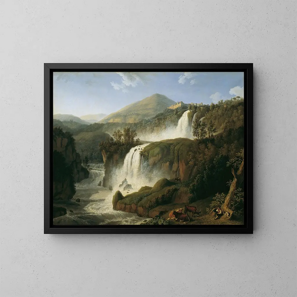 La grande cascade de Tivoli près de Rome - Jakob Philipp Hackert — kehystetty taideteos seinällä