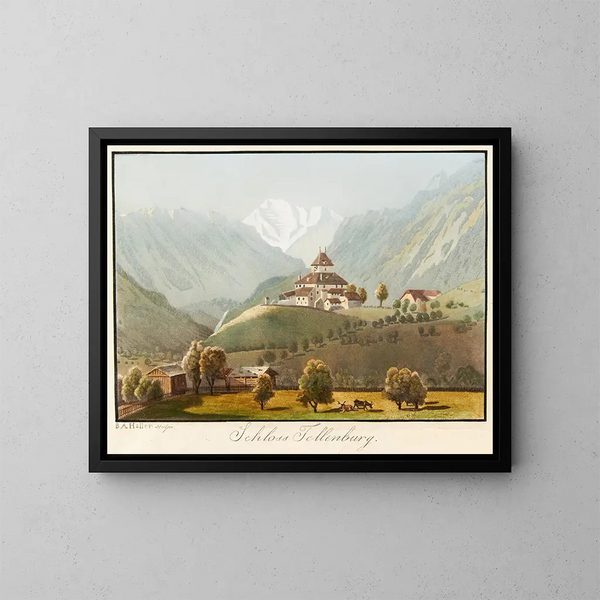 Château de Tellenburg - Jakob Samuel Weibel — kehystetty taideteos seinällä