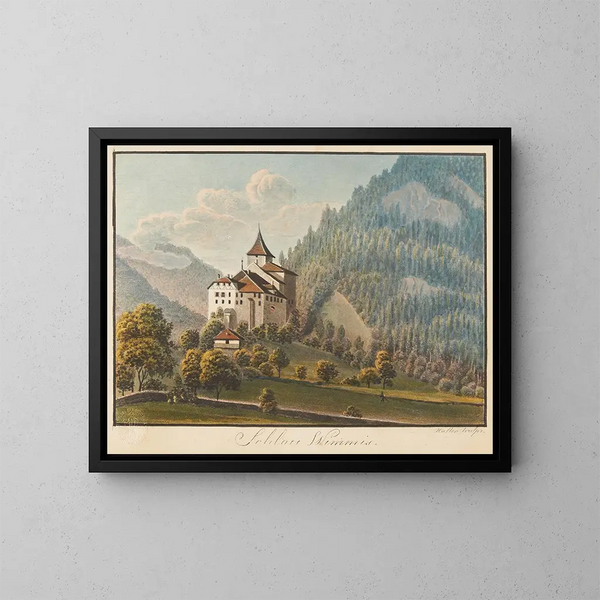 Château de Wimmis - Jakob Samuel Weibel — kehystetty taideteos seinällä