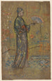 japanilainen nainen maalaamassa viuhkaa - James Abbott McNeill Whistler — näkymä teoksesta