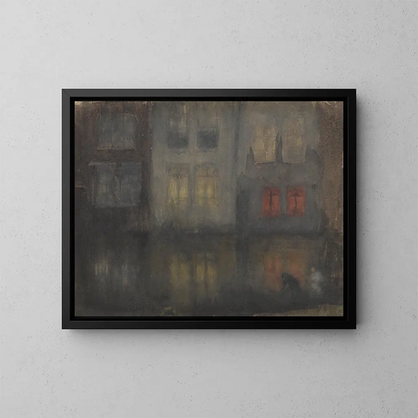Nocturne noir et rouge, canal de Hollande - James Abbott McNeill Whistler — kehystetty taideteos seinällä