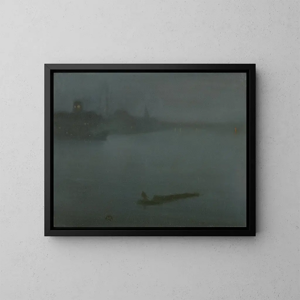 Nocturne en bleu et argent - James Abbott McNeill Whistler — kehystetty taideteos seinällä