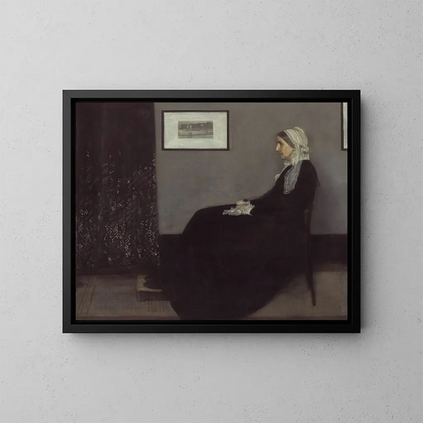 Muotokuva taiteilijan äidistä - James Abbott McNeill Whistler — kehystetty taideteos seinällä
